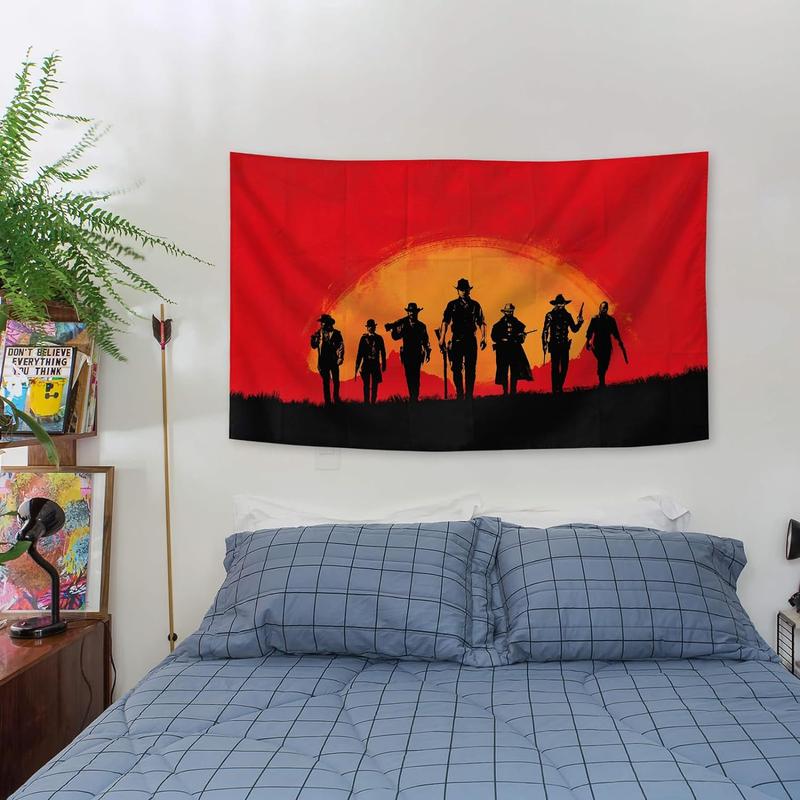 Game Tapestry Red Dead 2 Merch Poster Redemption Pop Art Home Decoration 60x40in Banner for College Dorm Room Decor,Outdoor,Gift, Parties