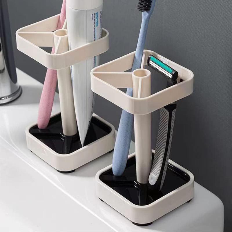 Toothbrush Holder with Cover, 3 Slots Toothbrush and Toothpaste Holder, Bathroom Counter Organizer for Electric Toothbrushes, Toothbrush Holder Only