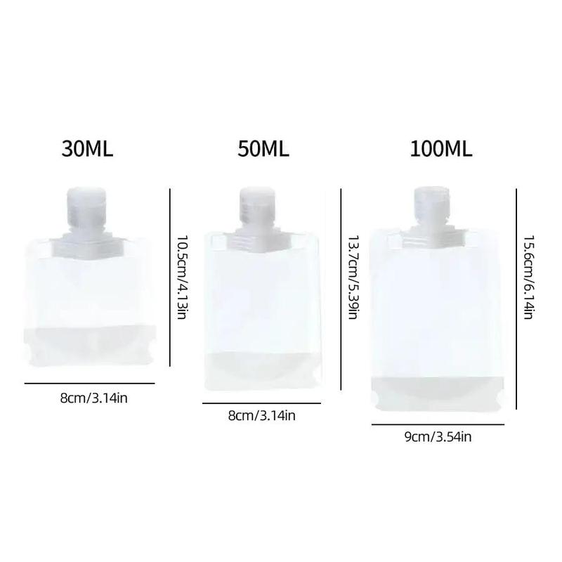 2024 Outdoor Travel Disposable Cosmetic Empty Bottle, 10pcs Portable Lotion Shampoo Conditioner Dispenser Bag, Mini Transparent Skin Care Container for Outdoor, 2024 Storage Organizer