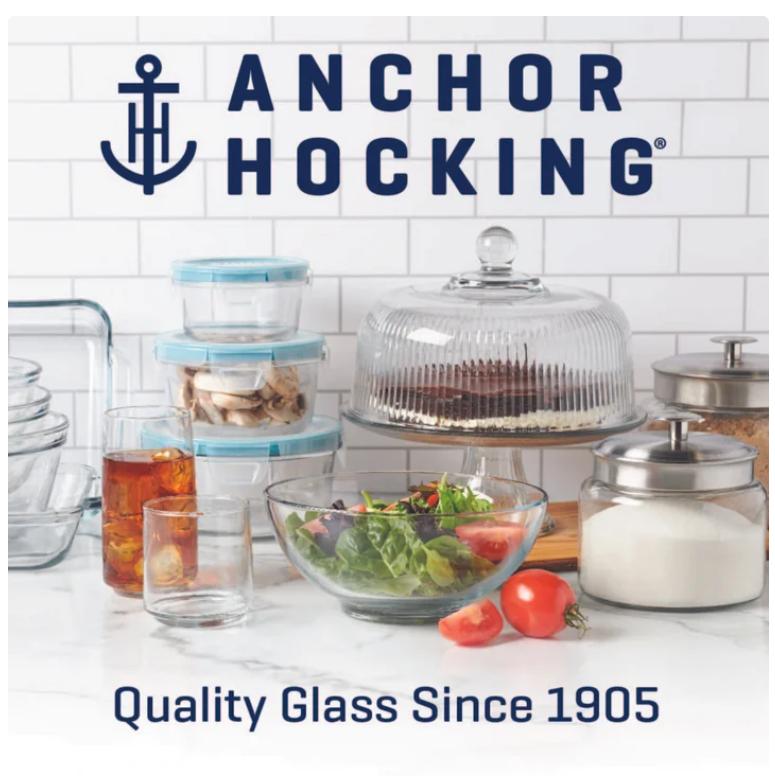 Anchor Hocking Heritage Hill Glass Jar with Lid, 1 Gallon - Almacenamiento de alimentos Plastic Set Bottles Organiser