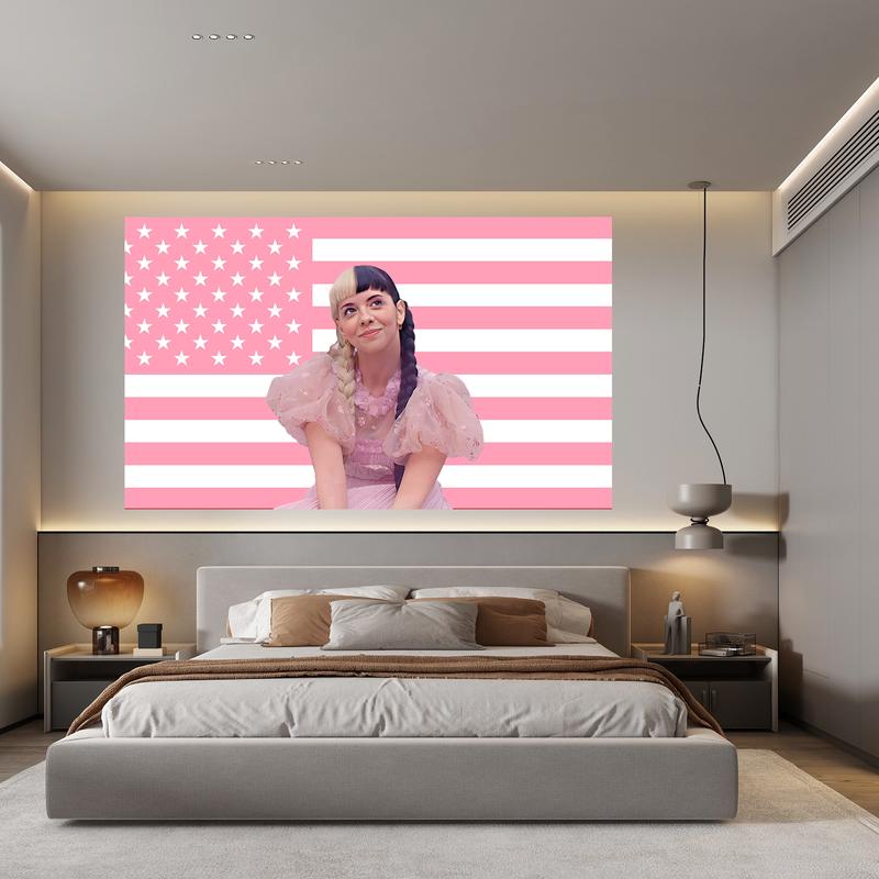 Melanie Martinez Pink American Flag 3X5 ft Flag Cry Baby Crybabies Pop Artist Motivational Inspirational Office Gym Wall Dorm Decor Design with 4 Grommets