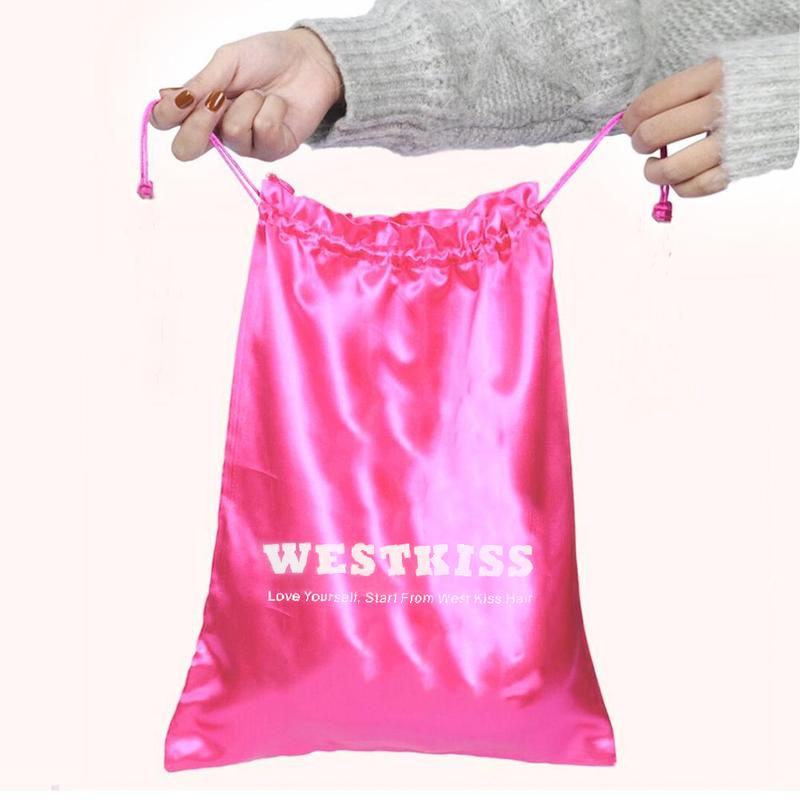 West Kiss Wig Bags Satin Packaging Pouches Carrying Storage Bags For Packaging Hair Extensions, Bundles, Wigs Organiser