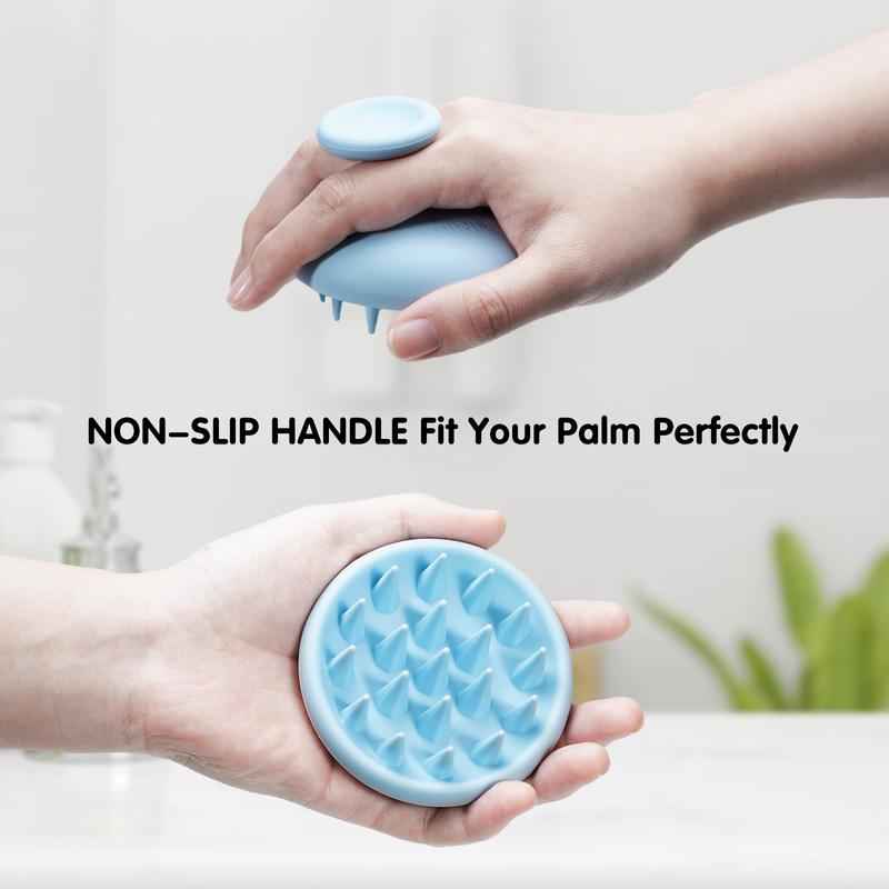 Silicone Scalp Massager Shampoo Brush - Head Scrubber with Soft Bristles for Hair Growth, Deep Clean Dandruff Removal - Shower Hair Brush Wet & Dry Use, Blue Accessories Silicone Shower