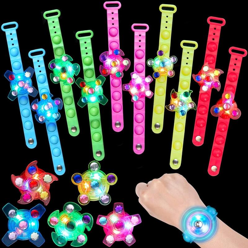 24 Pack Light Up Bracelets Party Favors for S 8-12 4-8 3-5, Goodie Bags Stuffers for S Gifts for Boys Girls, Light Up Birthday Party Favors Return Gifts Treasure Box Toys Classroom Prizes