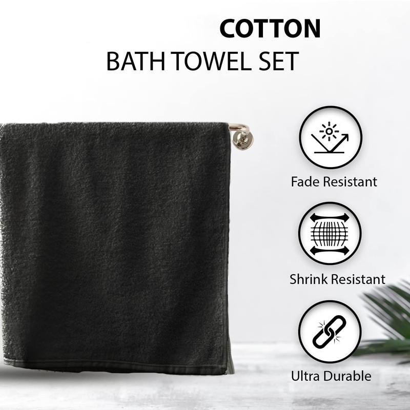 100% Cotton Bath Towels, 24x48 6-Pack, Quick Drying, Highly Absorbent, Soft Hand Feel, Luxuriously Soft Towels (Gray, 24x48 - 6-Pack) Shower