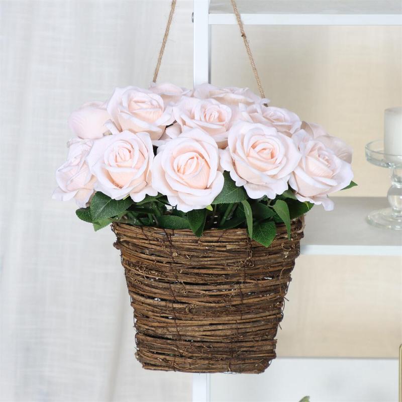 Artificial Rose Bouquet without Vase, 12pcs Faux Flower Bouquet, Decorative Flowers for Home Wedding Party Decor