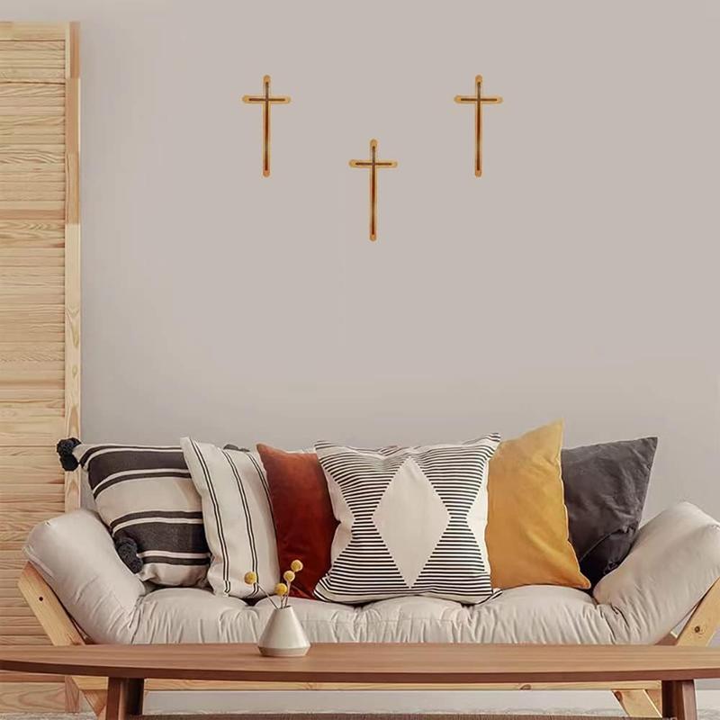 Handicrafts Wooden Wall Cross Christians Cross Catholic Cross Religious Cross Christmas Easter Cross for Church Home Room Farmhouse Wall Art Decor (Vintage Style-Brown)