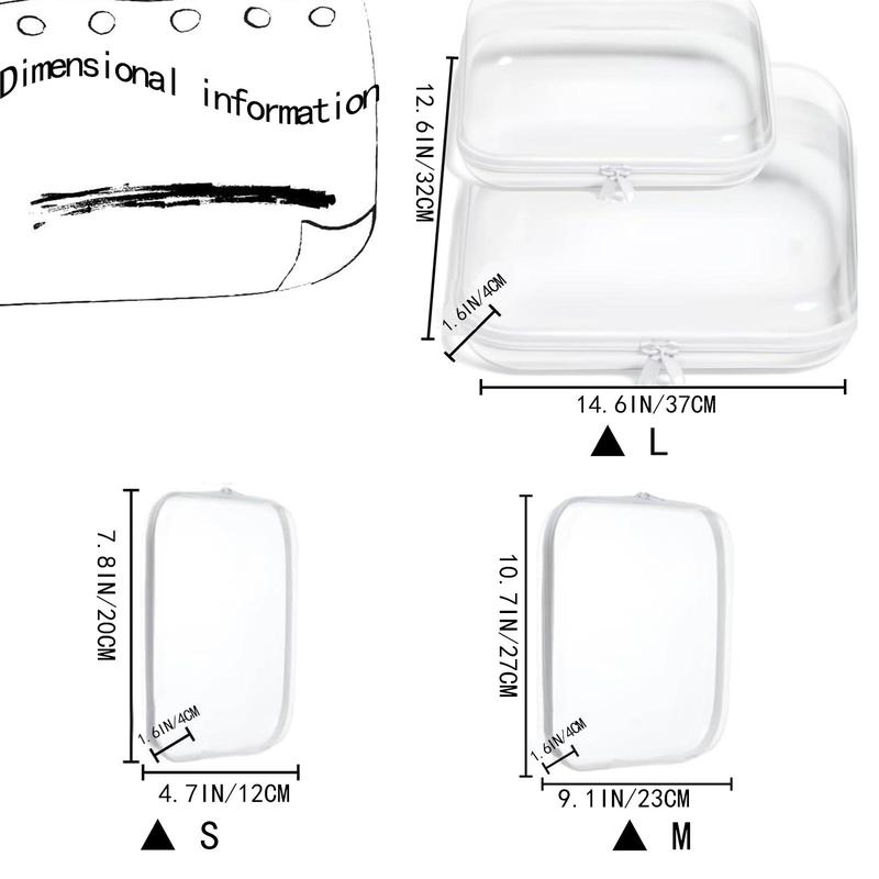 Clear Zipper Hard Bag, 1 2 3 Counts Transparent Hard Shell Zipper Box, Portable Waterproof Cosmetic Bag, Storage Container for Small Items Toys Cosmetics Stationery