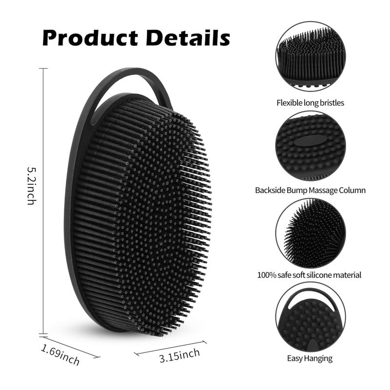 Soft Silicone Body Scrubber Silicone Body Shower,2 in 1 Bath and Shampoo Brush,Body Scrubber Shower Cleaning Exfoliating Use for Sensitive Skin, Lather Well