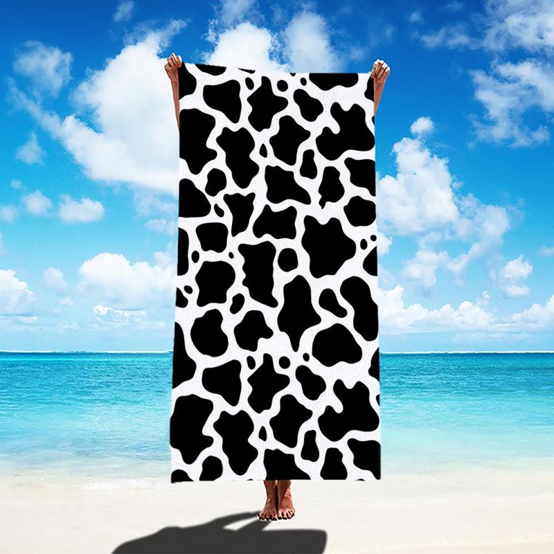 Cow Pattern Beach Towel, Beach Blanket, Mat, Soft Comfortable Towel for Outdoor Camping, Lightweight Towel for Swimming and Outdoor Activities, Beach Trip, Travel Essentials, Vacation Sets, Gifts