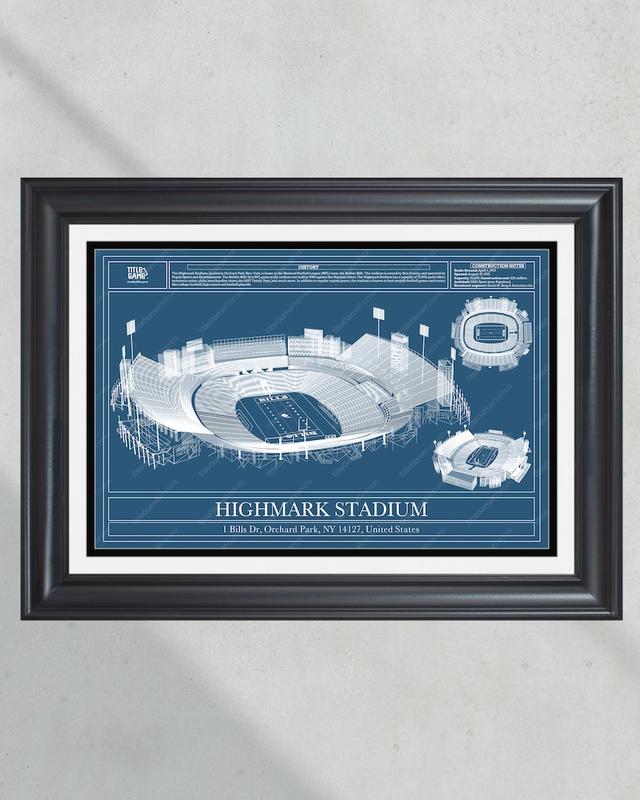 Buffalo Bills Highmark Stadium Blueprint Football Print