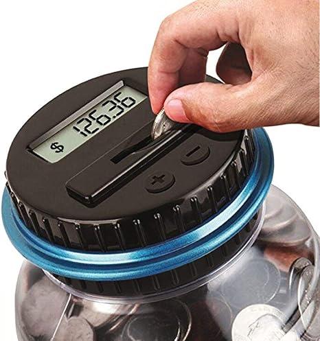 Large Piggy Bank,Digital Coin Bank,Digital Coin Counting Bank with 1.8L Capacity, Great Coin Bank Money Jar for Adults Kids with Saving Goals,Bank for All US Coins (Blue),Powered by 2AAA Battery (Not Included)