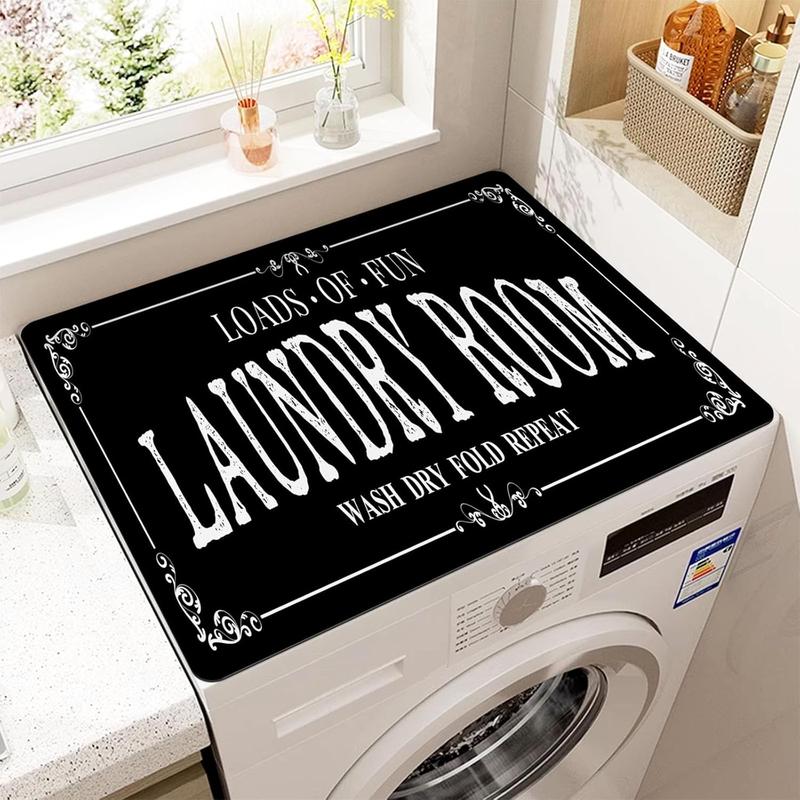 Washing Machine Dust Cover Pad, Wash Machine Top Cover Pad, Modern Washing Machine & Dryer Top Cover Suitable for Laundry Room