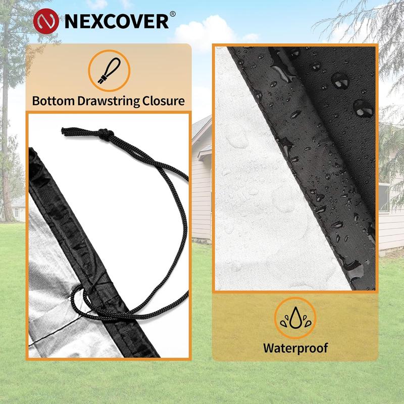 NEXCOVER Grill Cover, BBQ Cover 55 inch,Waterproof BBQ Grill Cover,Fade Resistant Gas Grill Cover, Barbecue Grill Covers, Fits Grill of Weber, Brinkmann, Nexgrill, Black Grill Cover for Outdoor Grill. Drawstring