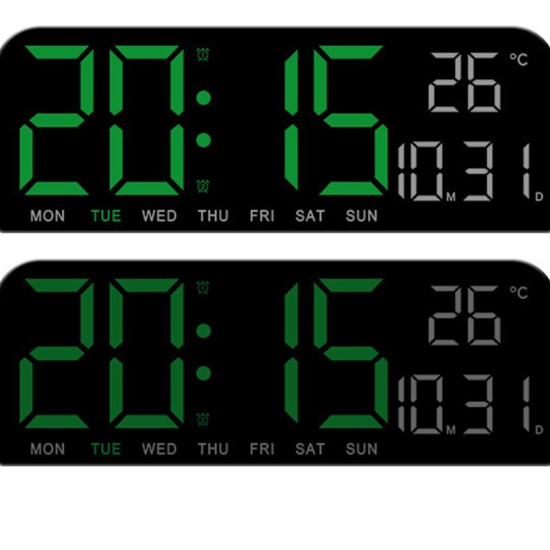 New Large Screen Alarm Clock, Simple LED Desktop Clock, Creative Large Size Desk Clock Hung Clock,Timing and countdown double analog multi-functional desk table clock digital led wall inteligente clock