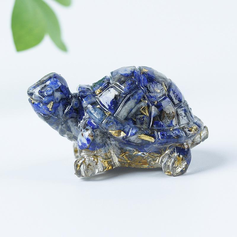 Cute Turtle Design Crystal Resin Figurine, 1 Count Creative Desktop Ornament, Home Decor for Living Room Bedroom Office, Car Interior Decoration