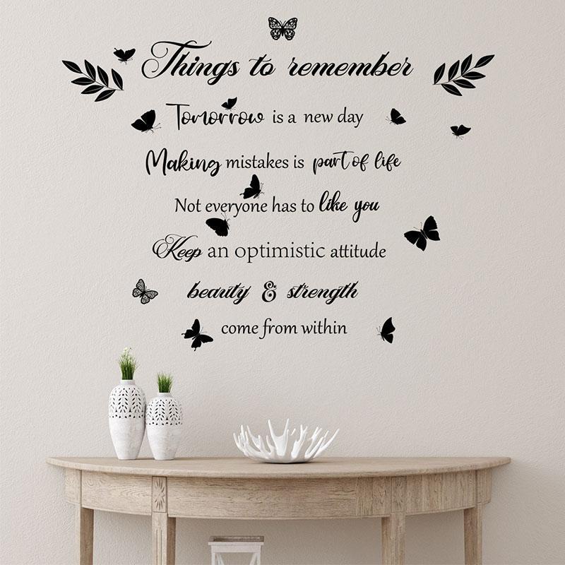 Butterfly & Letter Pattern Wall Sticker, 1 Count Self Adhesive Wall Decal, Decorative Sticker for Home Living Room Bedroom