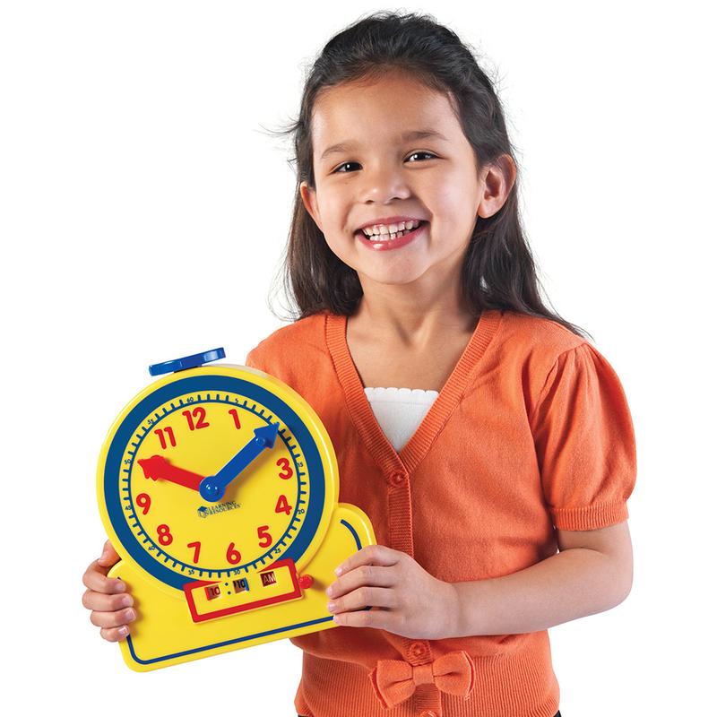 Learning Resources Primary Time Teacher 12-Hour Junior Learning Clock, Teach both analog and digital time