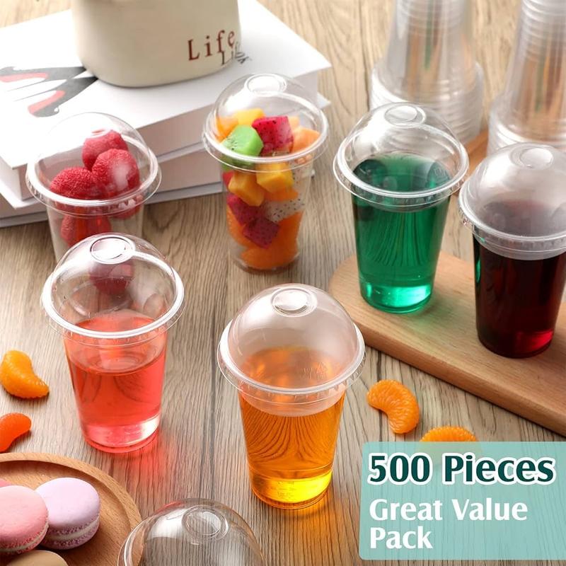 80 Pcs Clear Plastic Cups with Dome Lids 9 oz Disposable Dessert Cups Plastic Cups Clear Smoothie Cups Parfait Cups Disposable Party Cups with Lids for Ice Cream Cake Fruit Party Supplies Dr