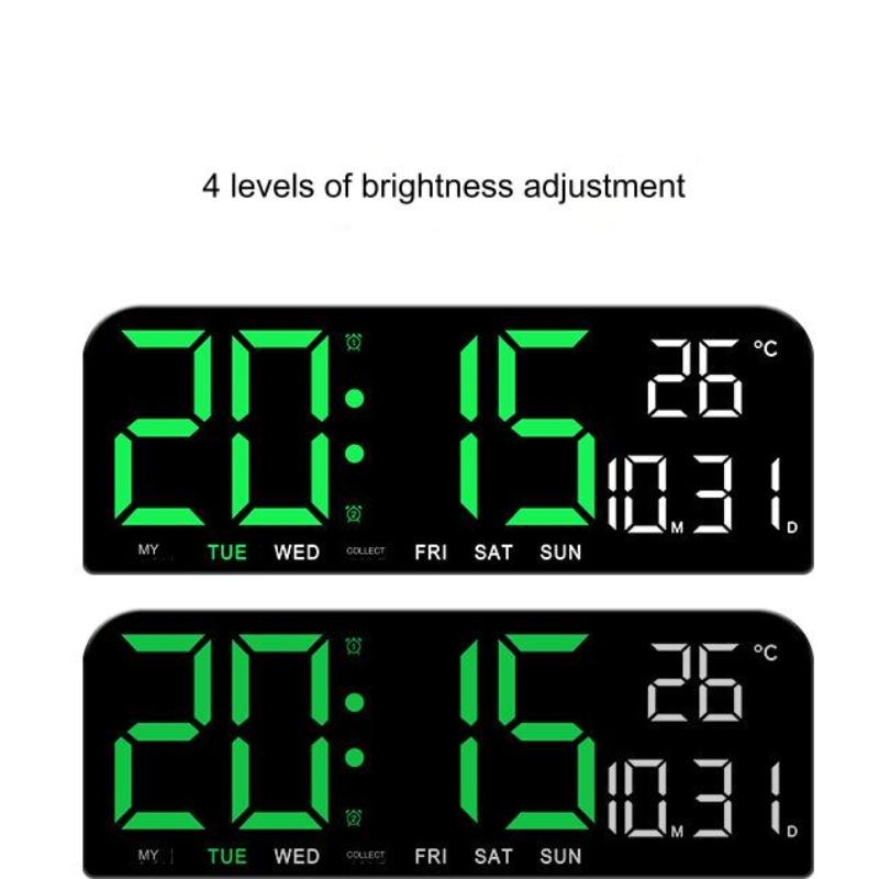 New Large Screen Alarm Clock, Simple LED Desktop Clock, Creative Large Size Desk Clock Hung Clock,Timing and countdown double analog multi-functional desk table clock digital led wall inteligente clock