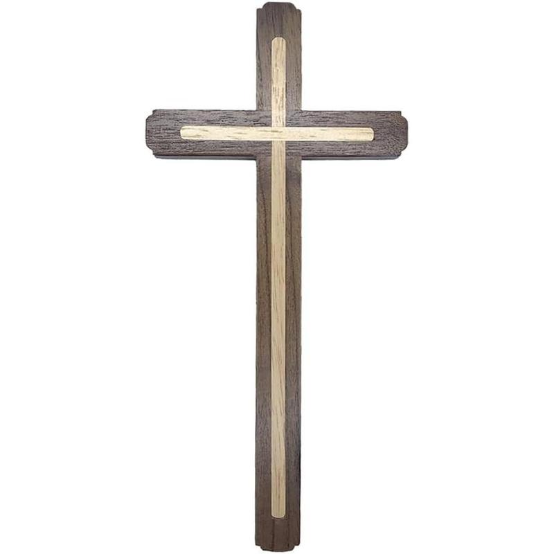 Handicrafts Wooden Wall Cross Christians Cross Catholic Cross Religious Cross Christmas Easter Cross for Church Home Room Farmhouse Wall Art Decor (Vintage Style-Brown)