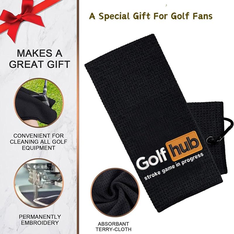 Golf Towel, Golf Accessories for Men & Women, Embroidered Funny Golf Towel, Easy To Clean and Carry Golf Towel, Outdoor Sports Towel, Golf Equipment