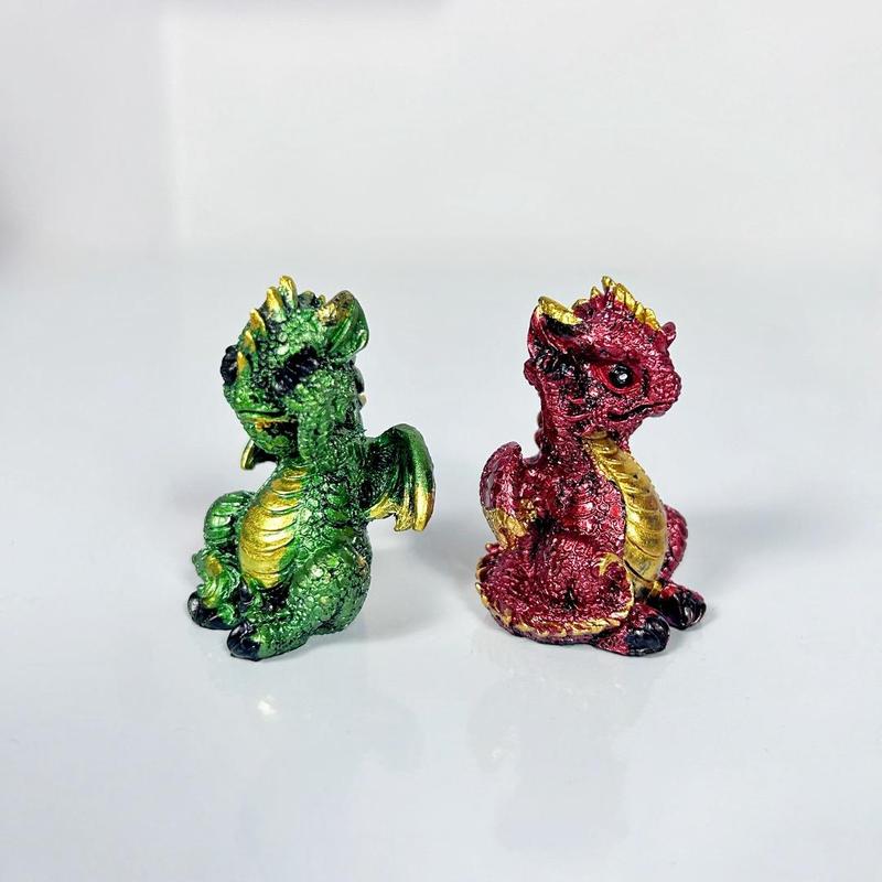 Cute Dragon Design Resin Ornament for Room Decor, 3 Counts Mini Dragon Statue, Creative Cute Cartoon Dragon Ornaments, Shiny Mini Baby Dragon Statue, Resin Home Decor, Boyfriend Gifts