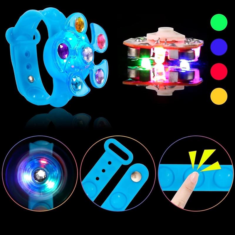 24 Pack Light Up Bracelets Party Favors for S 8-12 4-8 3-5, Goodie Bags Stuffers for S Gifts for Boys Girls, Light Up Birthday Party Favors Return Gifts Treasure Box Toys Classroom Prizes