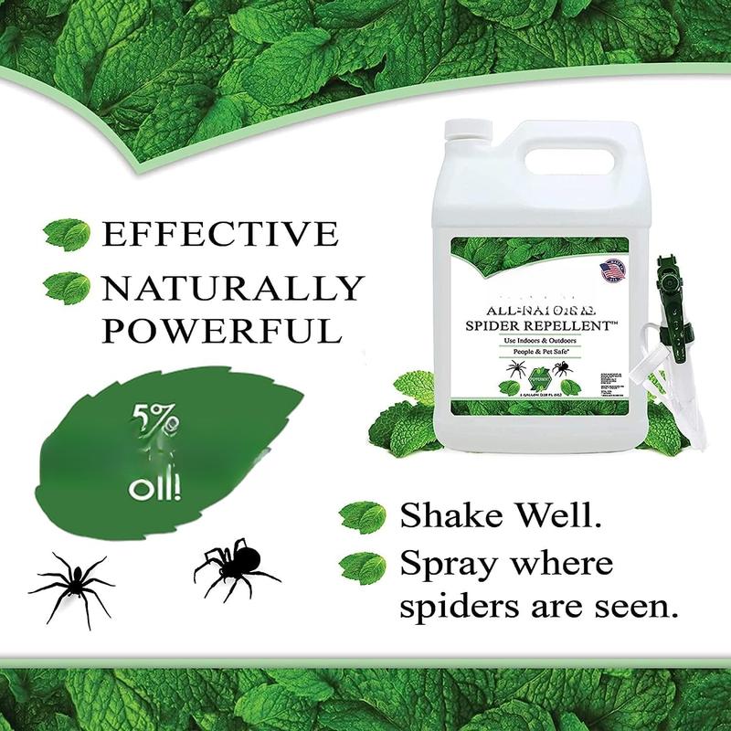 Spider Repellent, Natural 5% Peppermint Oil Spray, Kills & Deters All Types of Spiders and Insects, Indoor and Outdoor Use, 16 fl oz Pint