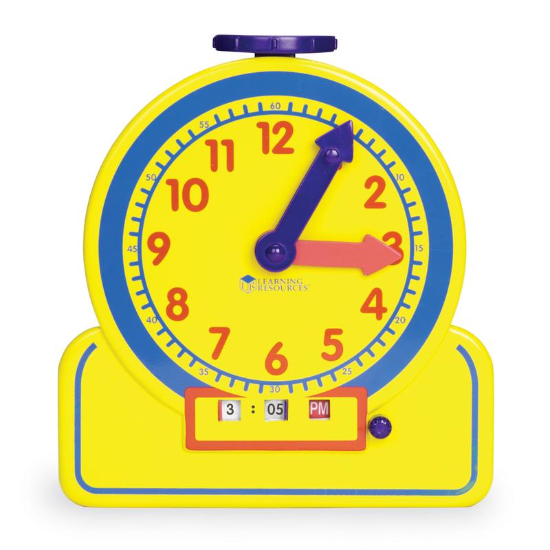 Learning Resources Primary Time Teacher 12-Hour Junior Learning Clock, Teach both analog and digital time