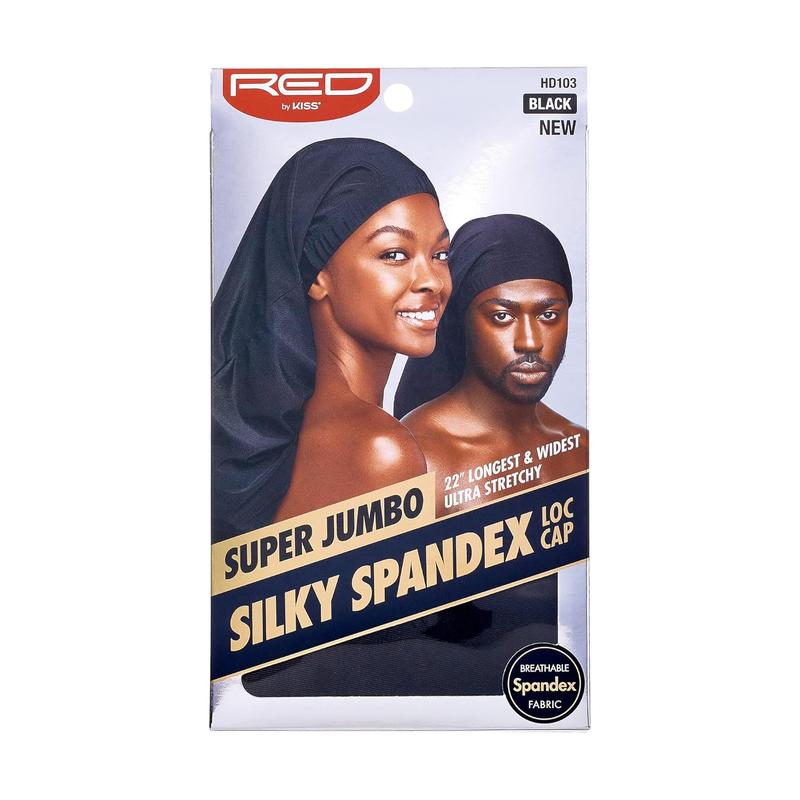 Unisex Silky Spandex Loc Cap, Dreadlocks & Braids Cap, Shower Cap, Sleep Cap, Black (Super )