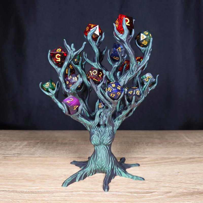 Dice Holder Tree Goddess - Dice Tray Decorative Rack Display Organiser for Tabletop RPG, DND