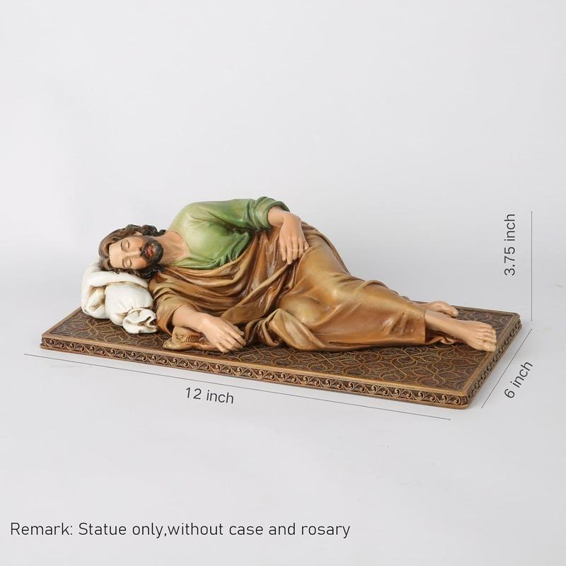 Catholic Sleeping St. Joseph Statue, Prayer Religious Figure, Patron Saint Statue, Catholic Gift for Dad, Devout Home Decor, 12