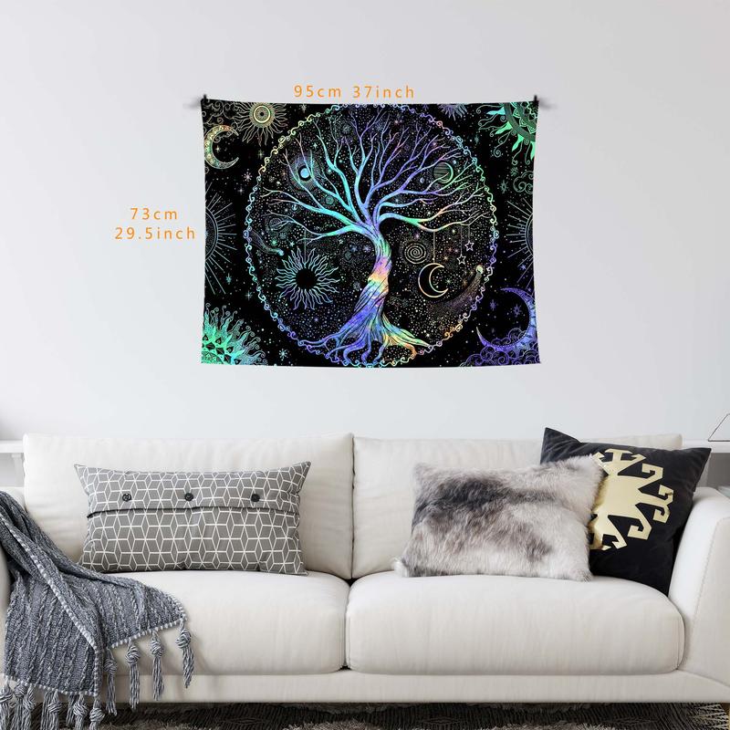 Tree Of Life Pattern Tapestry, Chill Room Accessories Wall Decorative Hanging Blanket for Room Decor, Wall Decor for Home Living Room Bedroom, Wall Insulation Blanket, Boyfriend Gifts