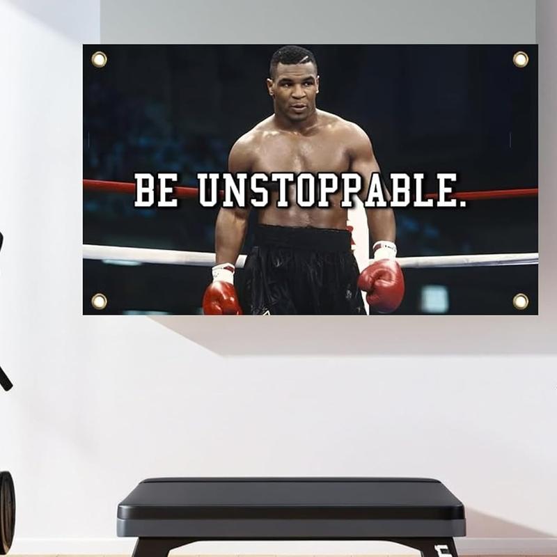 3'x5 ft Tyson Be Unstoppable Flag with Four Brass Grommets - Motivational Gym Banner - Inspire Your Workout with this Banner - Perfect Fitnes Wall...