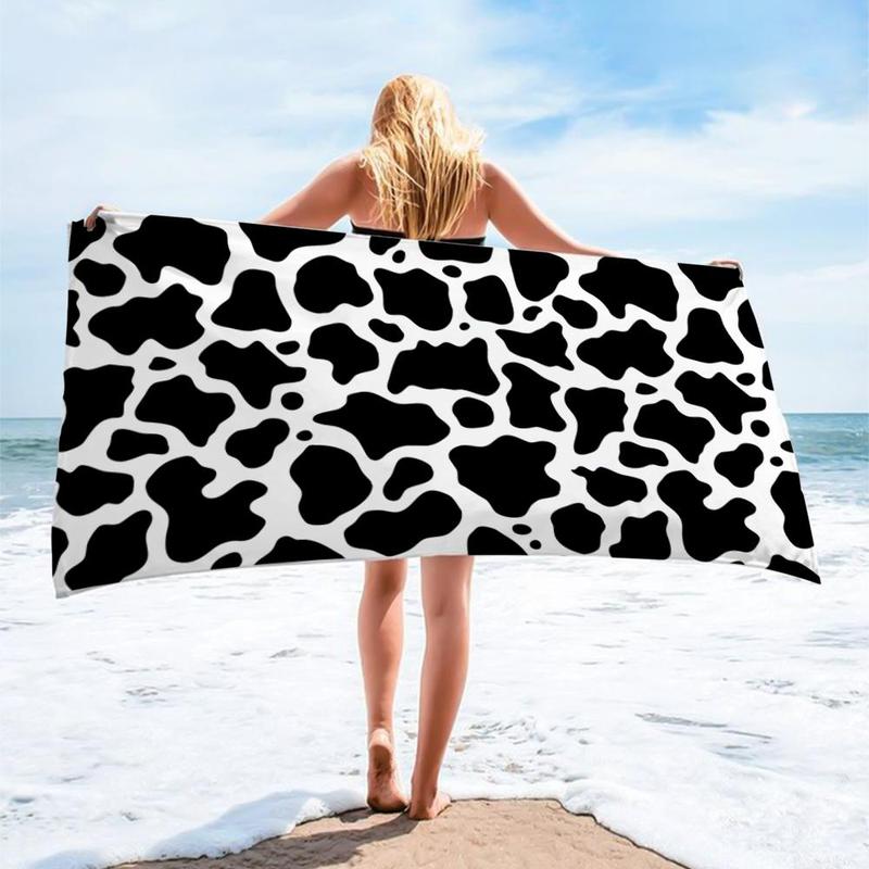 Cow Pattern Beach Towel, Beach Blanket, Mat, Soft Comfortable Towel for Outdoor Camping, Lightweight Towel for Swimming and Outdoor Activities, Beach Trip, Travel Essentials, Vacation Sets, Gifts