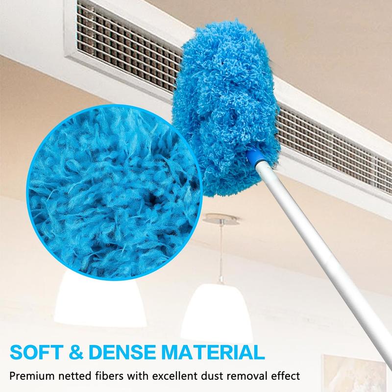 Ceiling Fan Cleaner Duster Reusable Microfiber Ceiling Fan Blade Cleaner Removable Duster with Extension Pole Adjusts 13 to 49.7 Inch for Cleaning Walls...