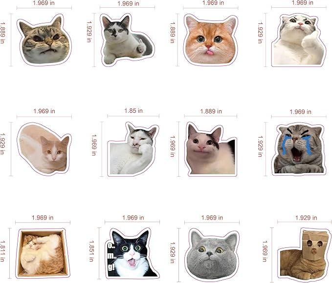 12 Pieces Funny Cat Emoji Fridge Magnets Cute Fridge Magnets Decorative Ethical Humor Housewarming Gifts For Home Office Cabinets School Lockers Whiteboards Dishwashers Thickened Strong Magnetic Acrylic Fridge Stickers