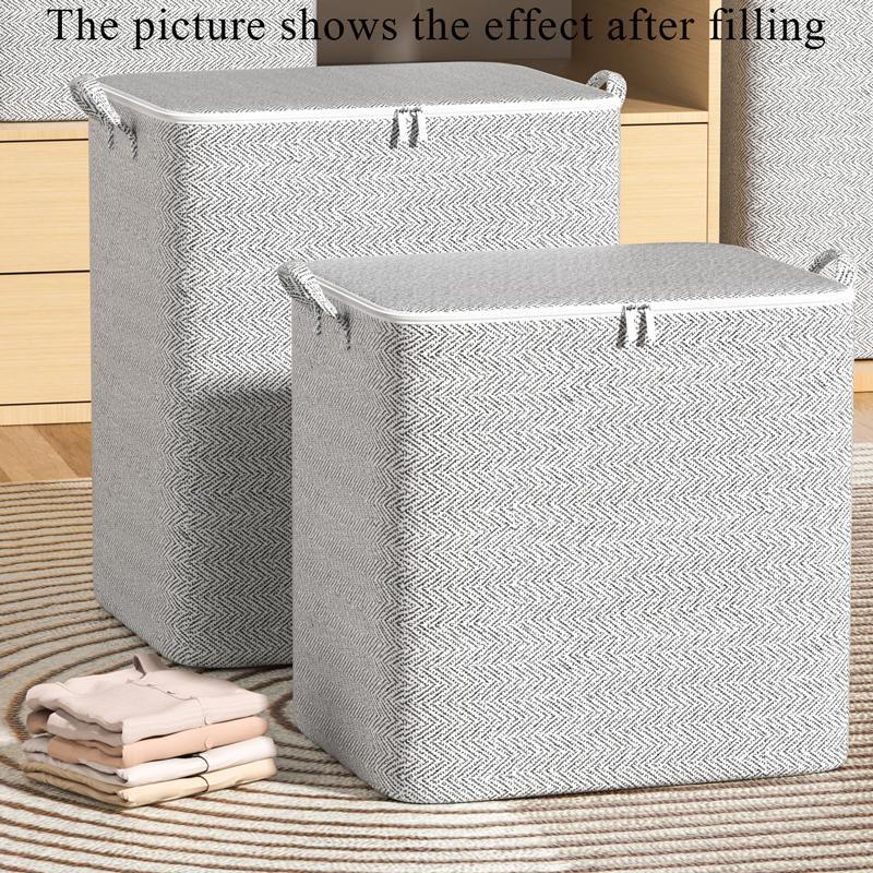 Large Capacity Clothes Storage Bag, Foldable Clothes Storage Organizer with Zipper, Multifunctional Storage Supplies for Bedroom, Dormitory, Wardrobe