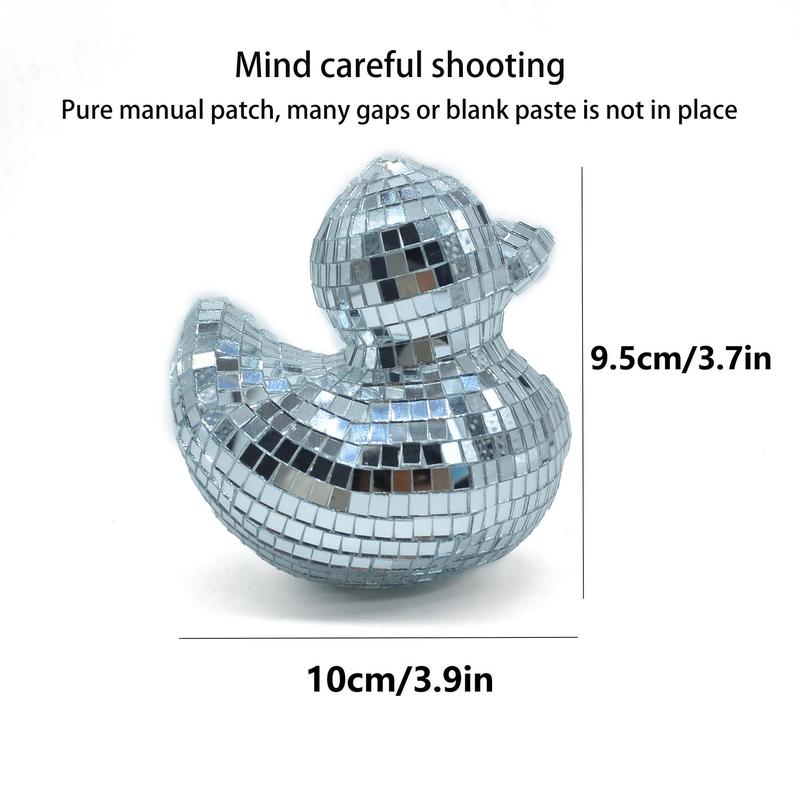 Disco Mirror Duck Design Ornament, 1 Count Home Decor Statue, Desktop Decoration for Hallway Shelves Room Restaurants Cafes Bars