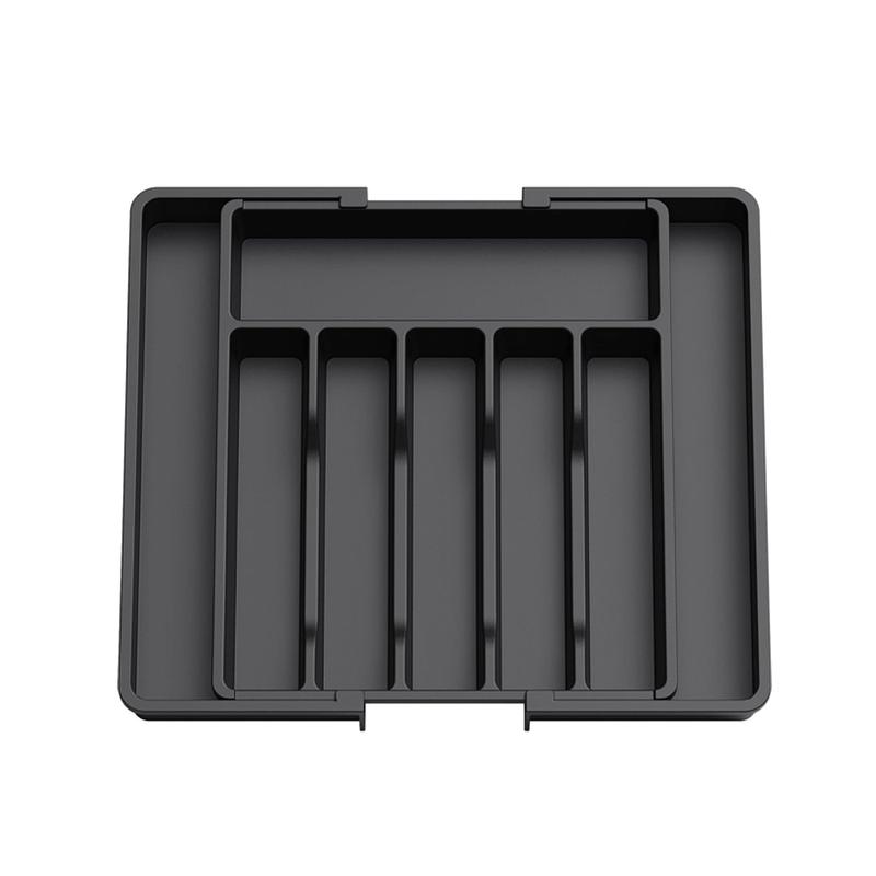 Expandable Kitchen Utensil Drawer Organizer, Cutlery Organizer with 8 Compartments Large Cutlery Organizer Tray for Forks & Knives, Glasses, Chopsticks, BPA Free Durable PP Material, Must Have for Home & Kitchen, Restaurant Silverware Place Holder Boxes