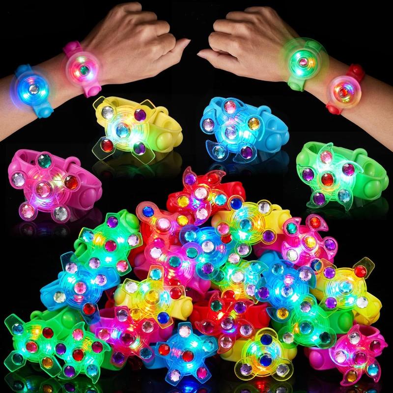 24 Pack Light Up Bracelets Party Favors for S 8-12 4-8 3-5, Goodie Bags Stuffers for S Gifts for Boys Girls, Light Up Birthday Party Favors Return Gifts Treasure Box Toys Classroom Prizes