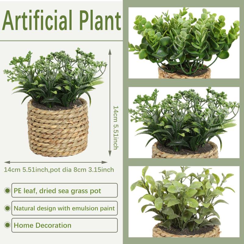 Artificial Potted Plant, 1 Count Faux Plant Decoration with Pot, Gift for Mom, Home Decor Supplies for Living Room, Bedroom, Office Desk, Bookshelf and Windowsill