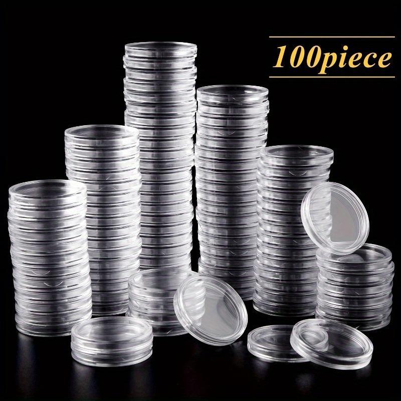 Coin Storage Box, 100pcs set Adjustable Coin Protection Case with Storage Box, Commemorative Coin Collection Box for Indoor & Outdoor