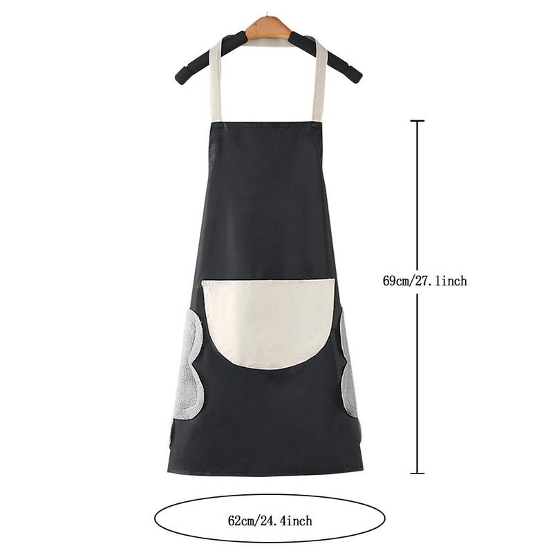 Flower & Letter Pattern Apron with Pocket, 1 Count Oil-proof Adjustable Apron, Stain-resistant Kitchen Cooking Apron for Restaurant, Easy To Clean