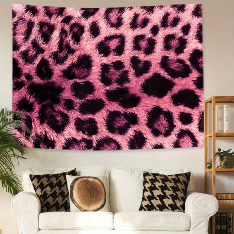 Christmas 2024 Ornament - Chic Pink Leopard Print Tapestry - Washable Polyester Wall Hanging for Bedroom, Living Room, Dorm Decor Perfect Gift for Women Decoration Poster