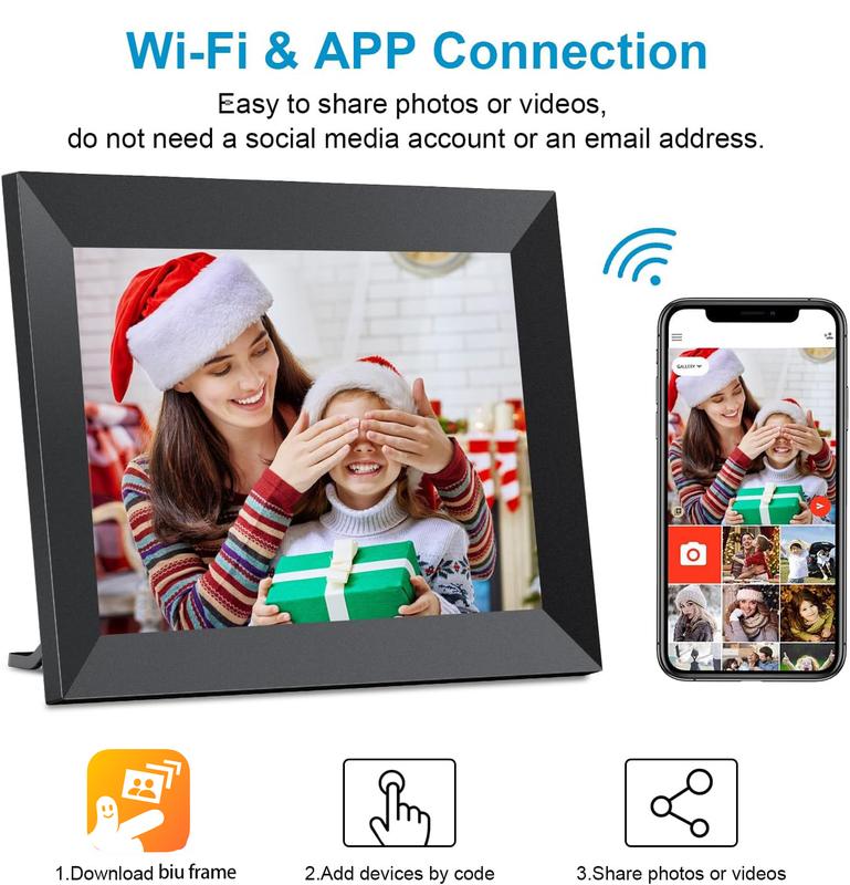 Ekoio Christmas gift box,Gift idea,10.1 Inch WiFi Digital Picture Frame with 1280 * 800P IPS Touch Screen HD Disply,Built-in 32GB Storage,Video Clips and Slide Show,Send Photos Instantly from Anywhere with via Free APP…