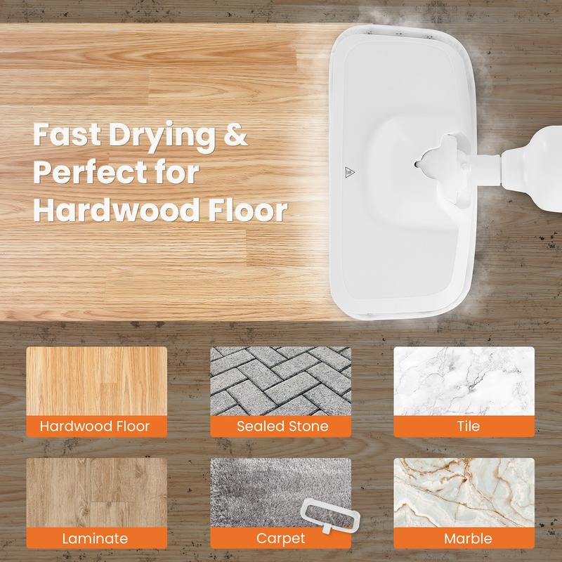 Steam Mop for Floor Cleaning,Lightweight Floor Steamer Cleaner for HardwoodMops for Floor Cleaning, Spray Mop with 400ml Refillable Bottle and 2 Replacement Pads Dry Wet Floor Mop for Household or Commercial Use Dust Mop for Hardwood Laminate Tile Ceramic