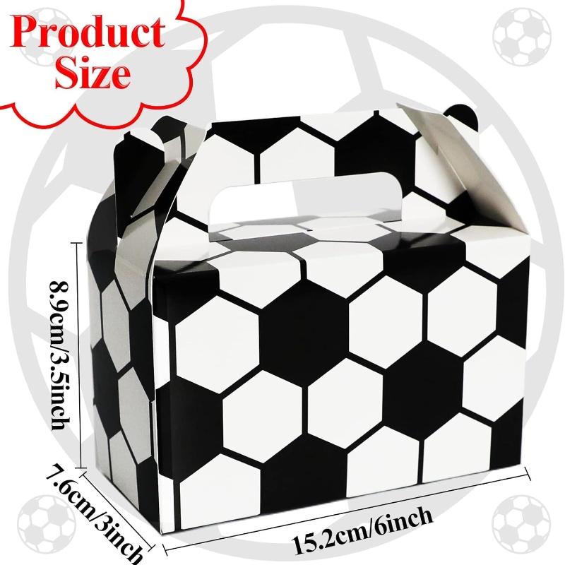 16 Pcs Soccer Treat Boxes Sport Party Supplies Favors Football Bags Candy Goodie Gift Boxes for Soccer Team Birthday Football Mtch Decorations