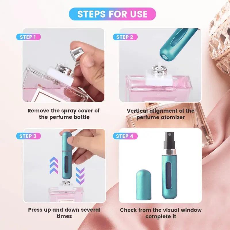 Refillable Perfume Atomizer Bottle, 1 Count Portable 5ml Mini Empty Perfume Spray Bottle, Perfume Dispenser for Travel